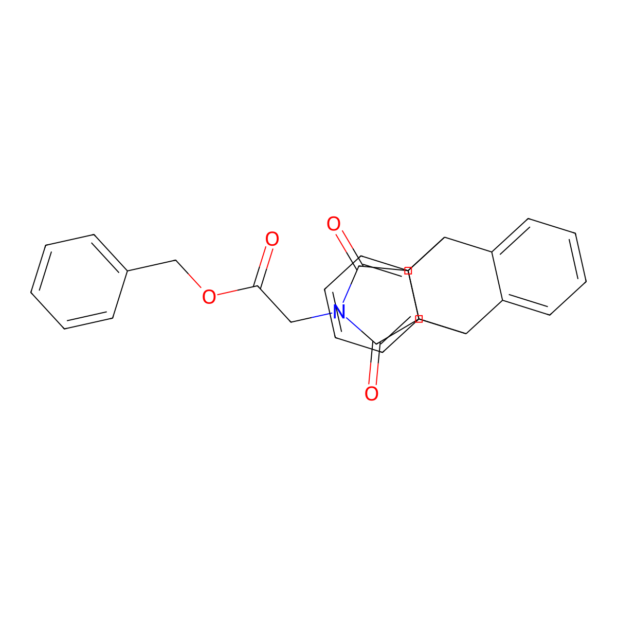 Benzyl (16,18-dioxo-17-azapentacyclo[6.6.5.0~2,7~.0~9,14~.0~15,19~]nonadeca-2,4,6,9,11,13-hexaen-17-yl)acetate (non-preferred name) molecular structure, CAS 332024-05-2