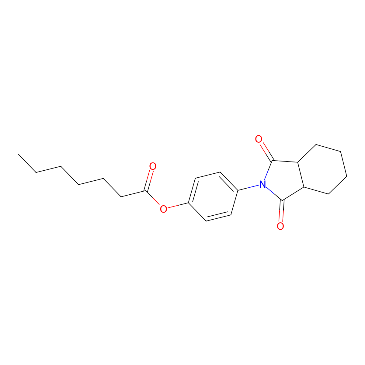 4-(1,3-dioxooctahydro-2H-isoindol-2-yl)phenyl heptanoate molecular structure, CAS 332024-23-4