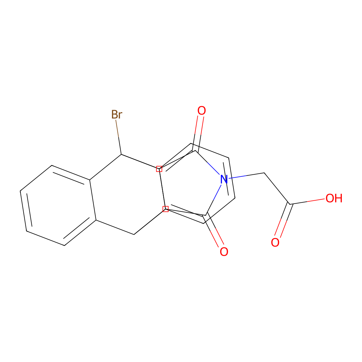2-(9-bromo-12,14-dioxo-11,12,14,15-tetrahydro-9H-9,10-[3,4]epipyrroloanthracen-13(10H)-yl)acetic acid molecular structure, CAS 332024-29-0