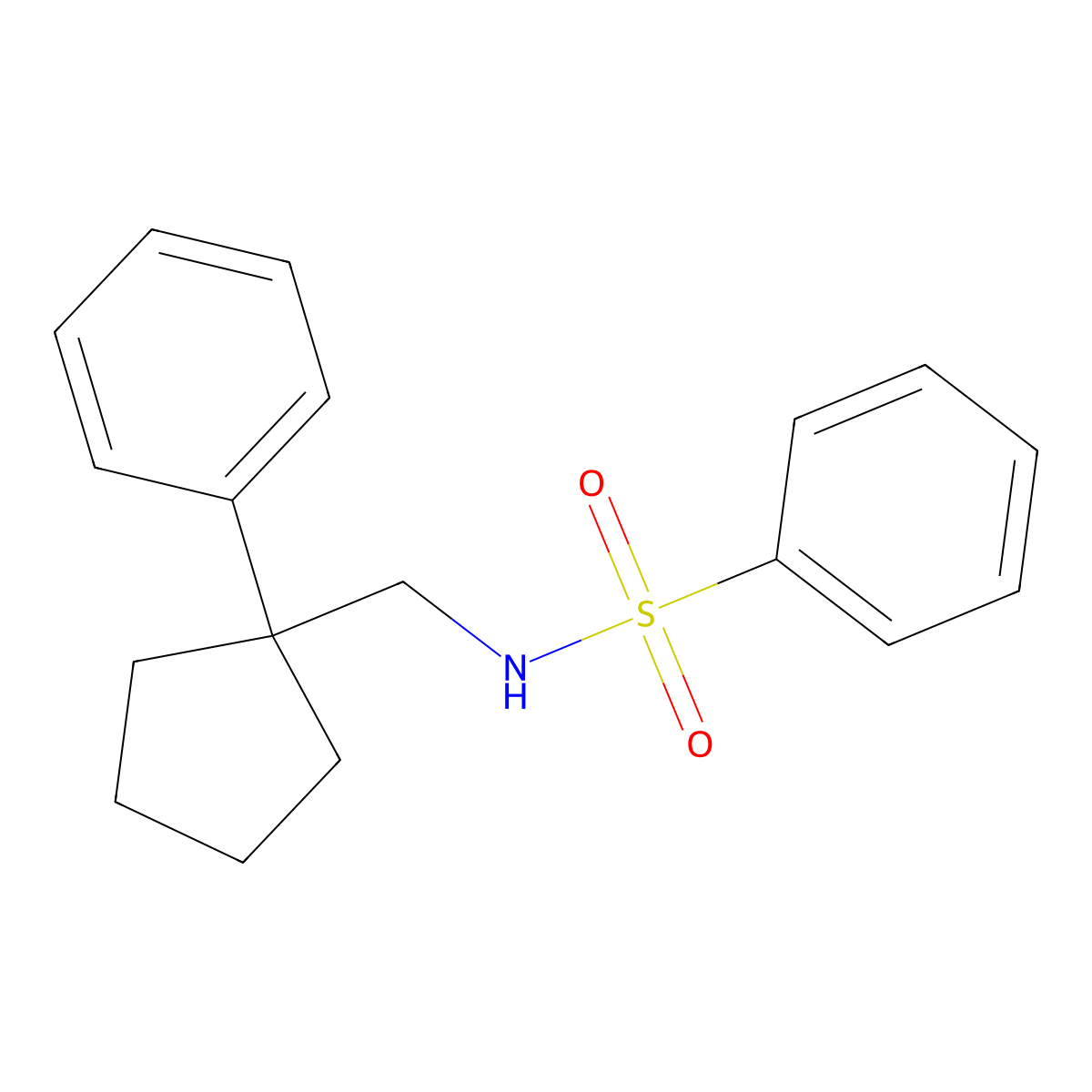 N-[(1-phenylcyclopentyl)methyl]benzenesulfonamide molecular structure, CAS 332024-93-8