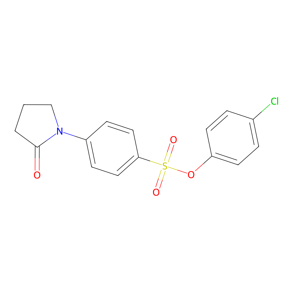 (4-Chlorophenyl) 4-(2-oxopyrrolidin-1-yl)benzenesulfonate molecular structure, CAS 332025-00-0