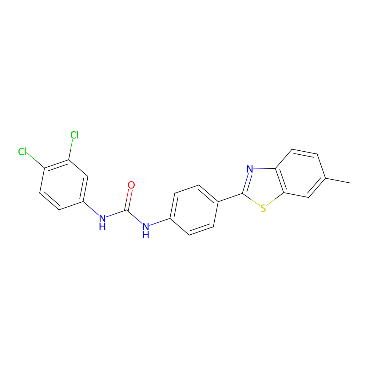 1-(3,4-Dichlorophenyl)-3-[4-(6-methyl-1,3-benzothiazol-2-yl)phenyl]urea molecular structure, CAS 332025-15-7