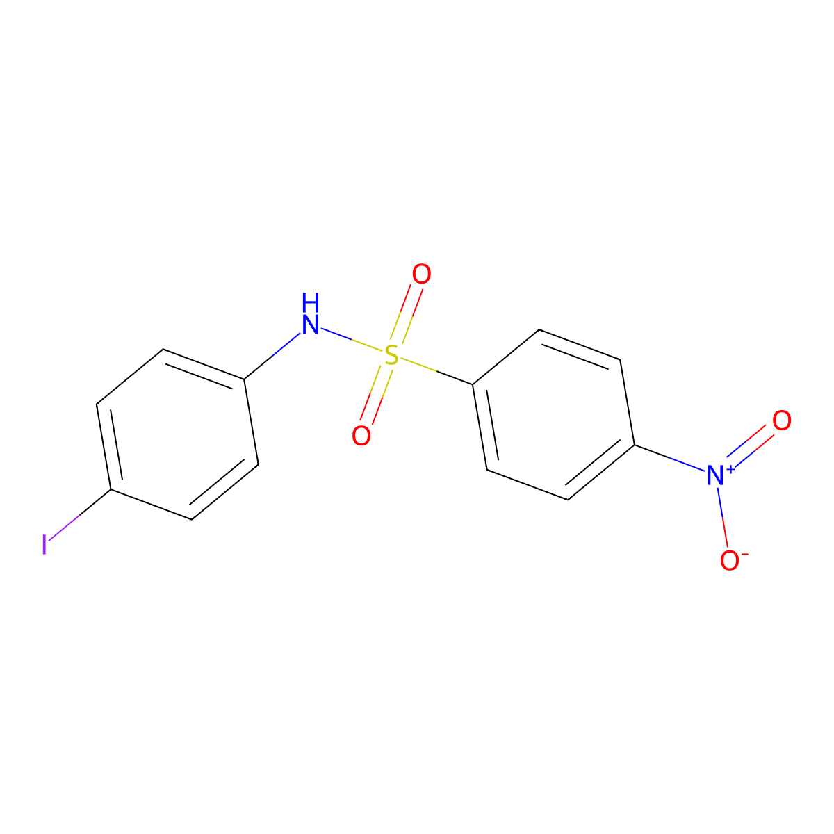 N-(4-iodophenyl)-4-nitrobenzenesulfonamide molecular structure, CAS 332025-19-1