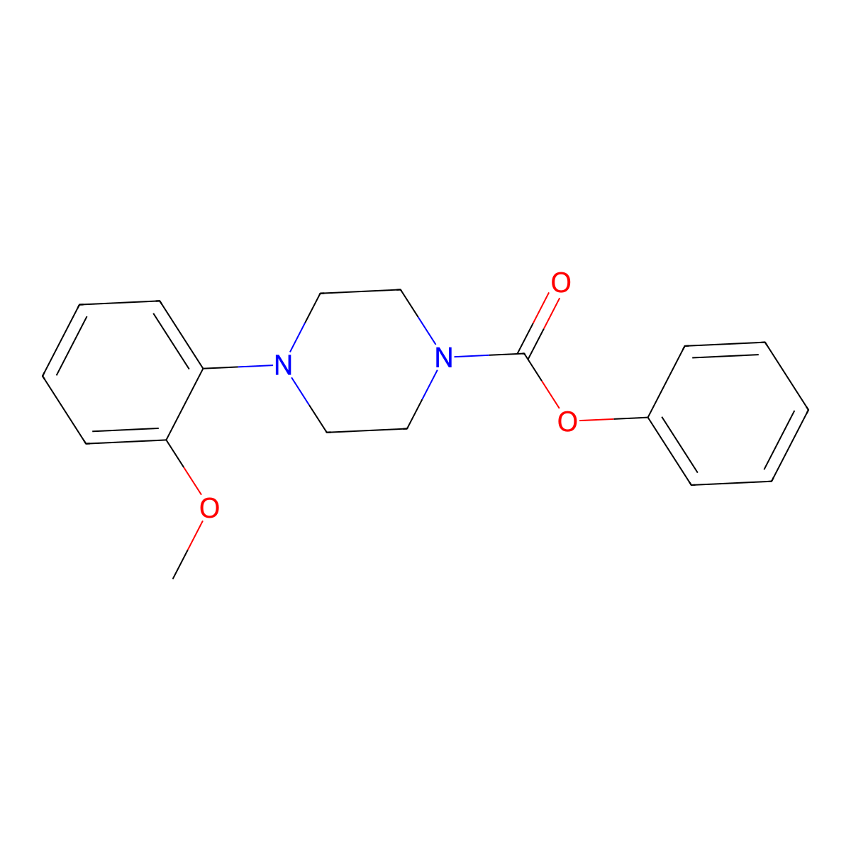 Phenyl 4-(2-methoxyphenyl)piperazine-1-carboxylate molecular structure, CAS 332025-43-1