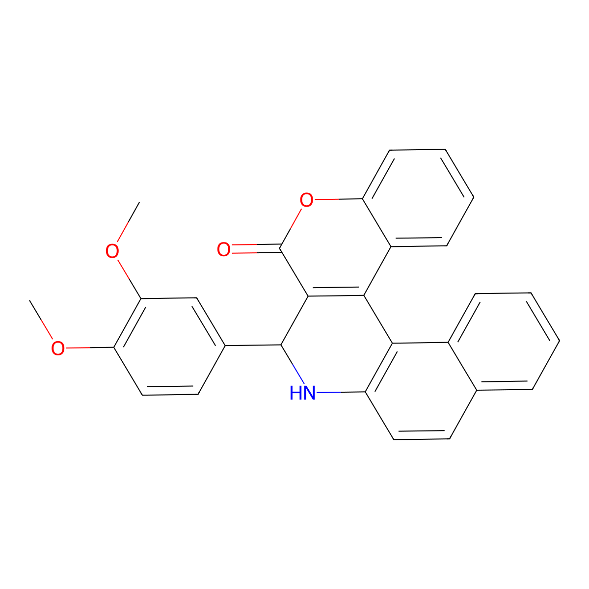 3-(3,4-dimethoxyphenyl)-3,4-dihydro-2H-benzo[f]chromeno[3,4-c]quinolin-2-one molecular structure, CAS 332025-55-5