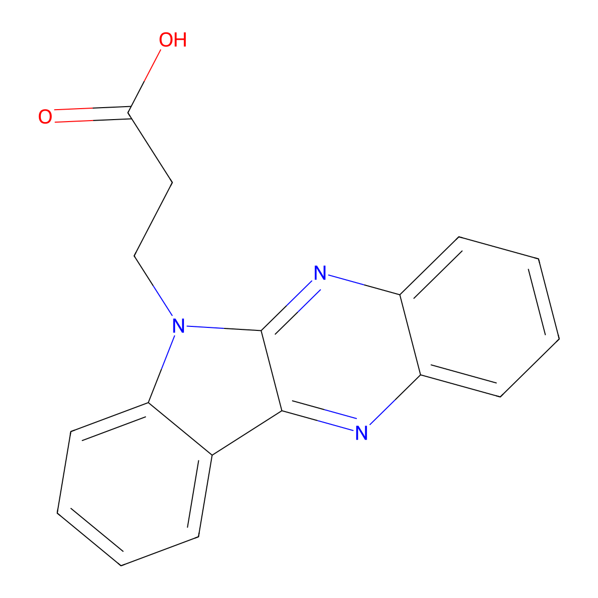 3-Indolo[2,3-b]quinoxalin-6-yl-propionic acid molecular structure, CAS 332025-85-1