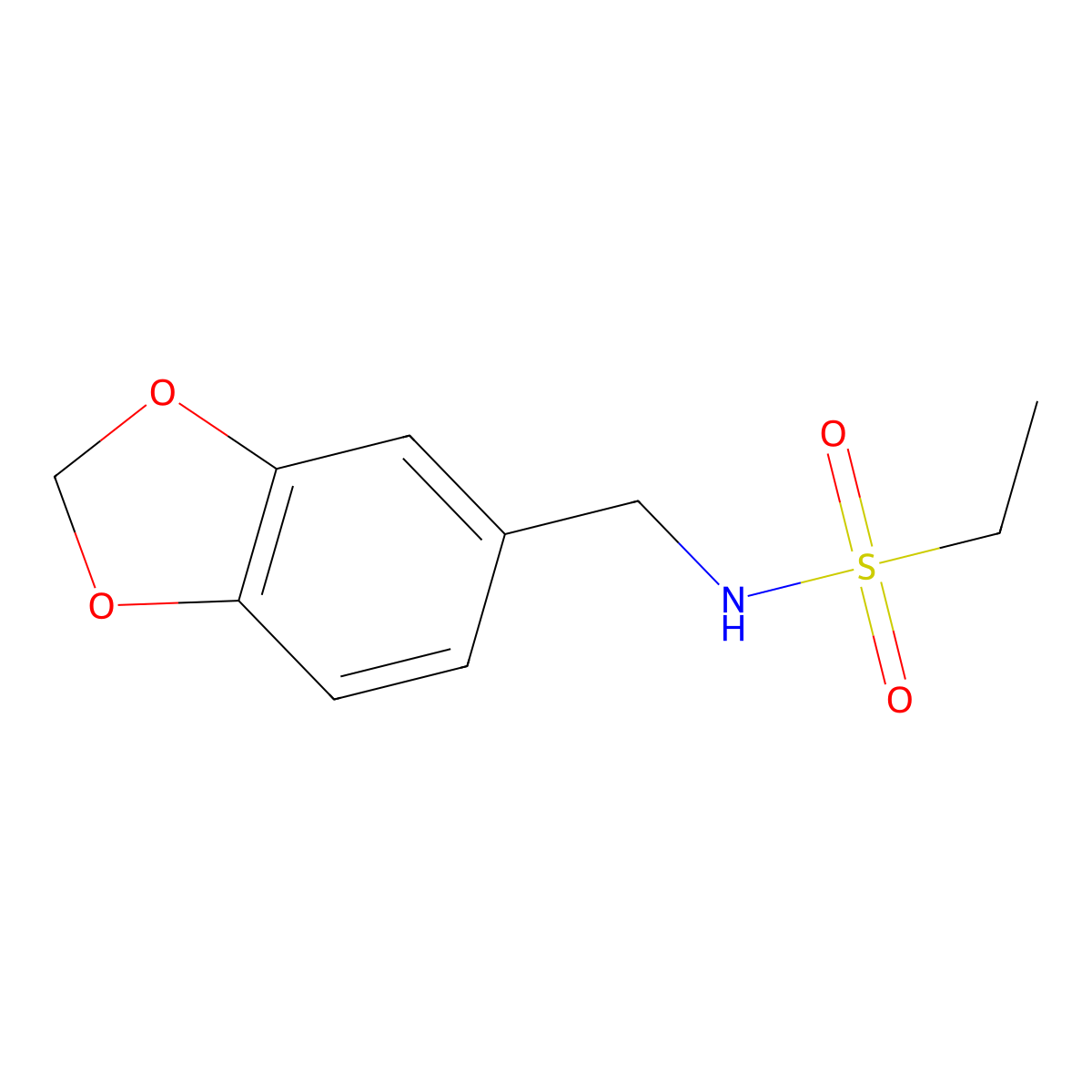 N-(1,3-benzodioxol-5-ylmethyl)ethanesulfonamide molecular structure, CAS 332025-91-9