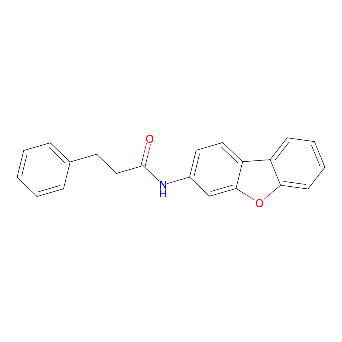N-dibenzofuran-3-yl-3-phenylpropanamide molecular structure, CAS 332026-21-8