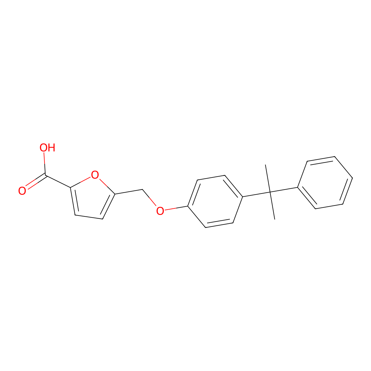 5-{[4-(2-Phenylpropan-2-yl)phenoxy]methyl}furan-2-carboxylic acid molecular structure, CAS 332026-26-3