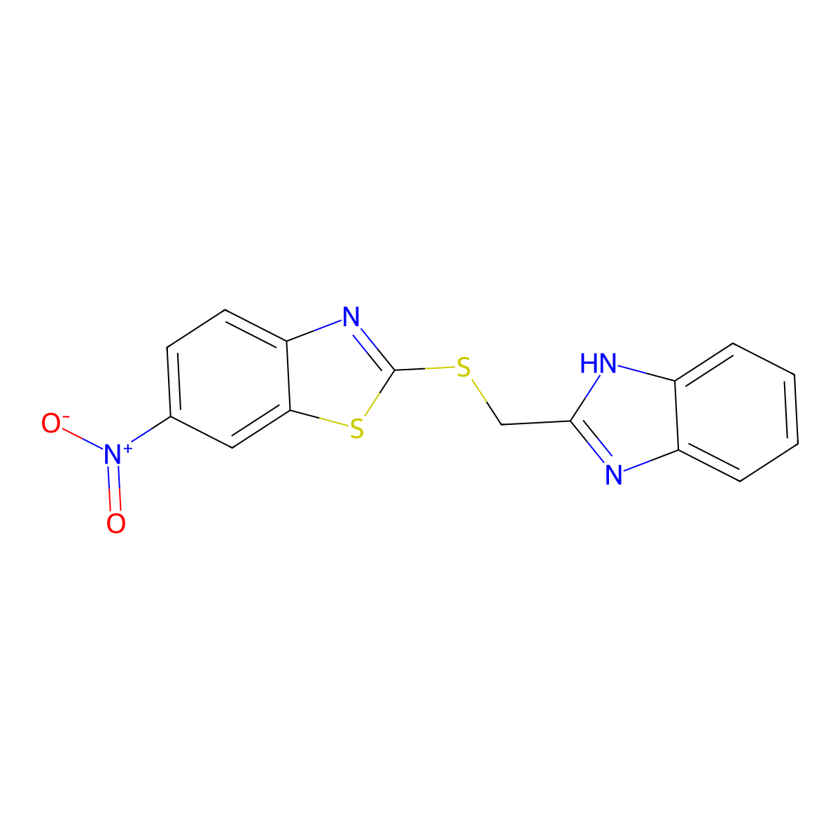 2-[(1H-benzimidazol-2-ylmethyl)sulfanyl]-6-nitro-1,3-benzothiazole molecular structure, CAS 332026-38-7