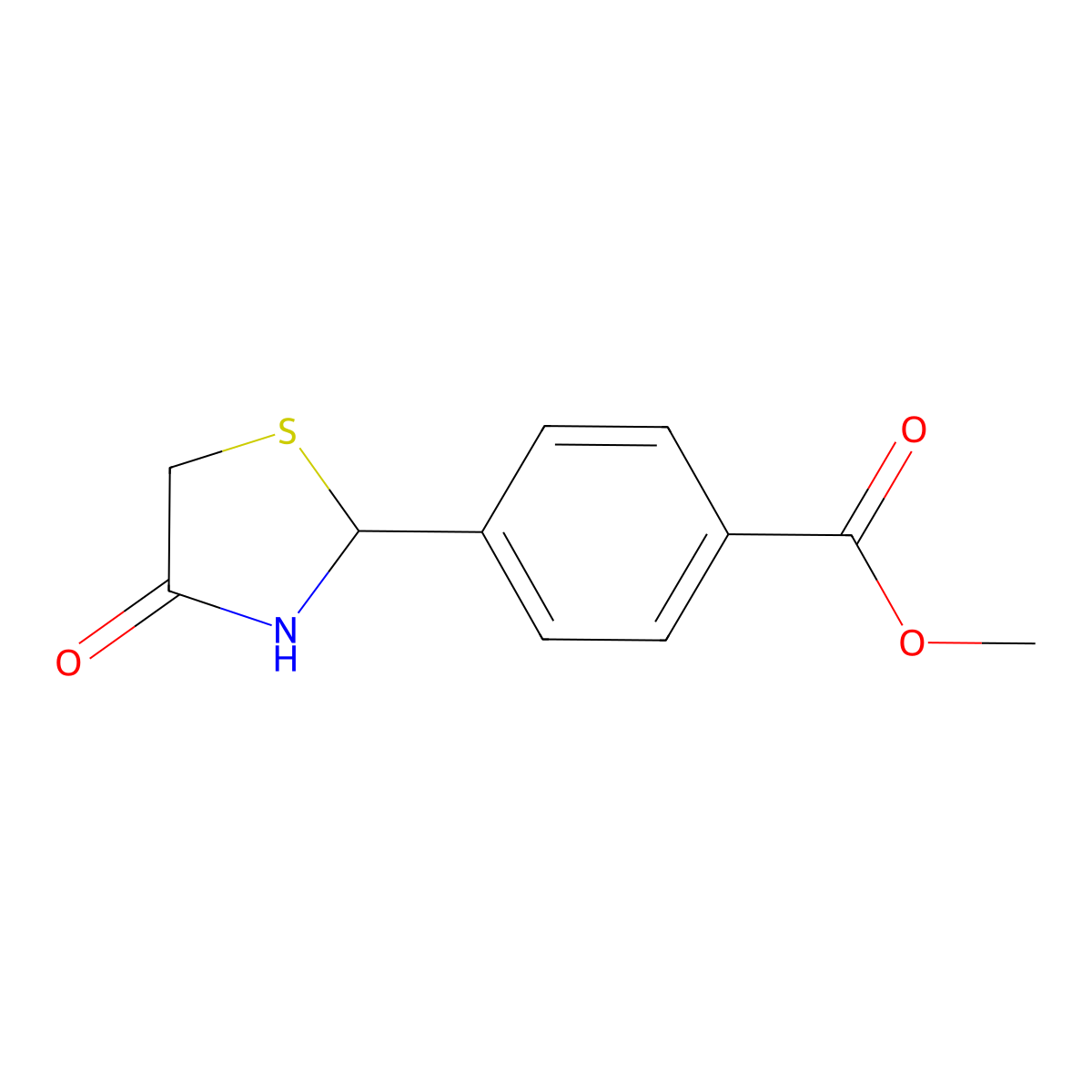 Methyl 4-(4-oxo-1,3-thiazolidin-2-yl)benzoate molecular structure, CAS 332026-49-0