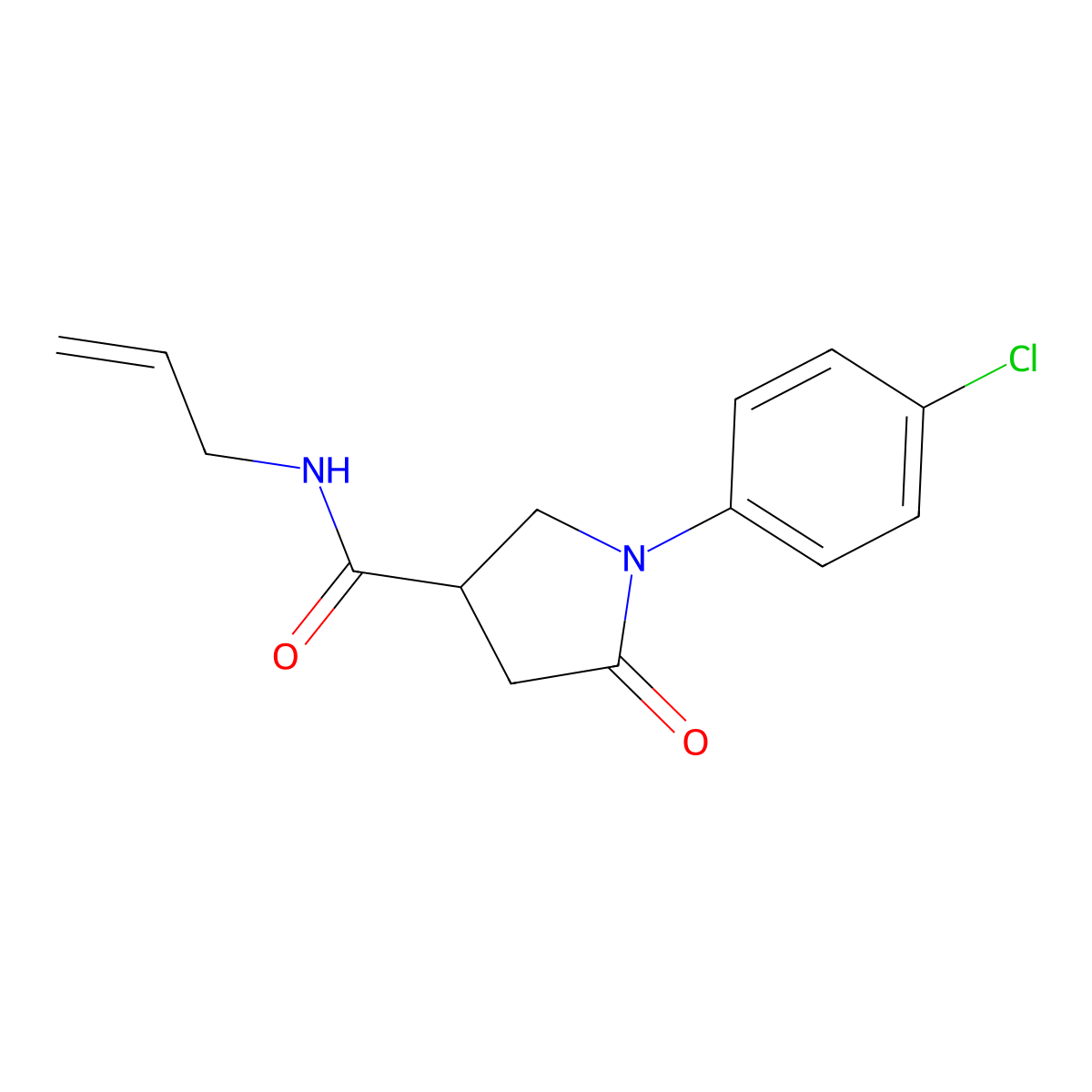 1-(4-chlorophenyl)-5-oxo-N-prop-2-enylpyrrolidine-3-carboxamide molecular structure, CAS 332026-52-5