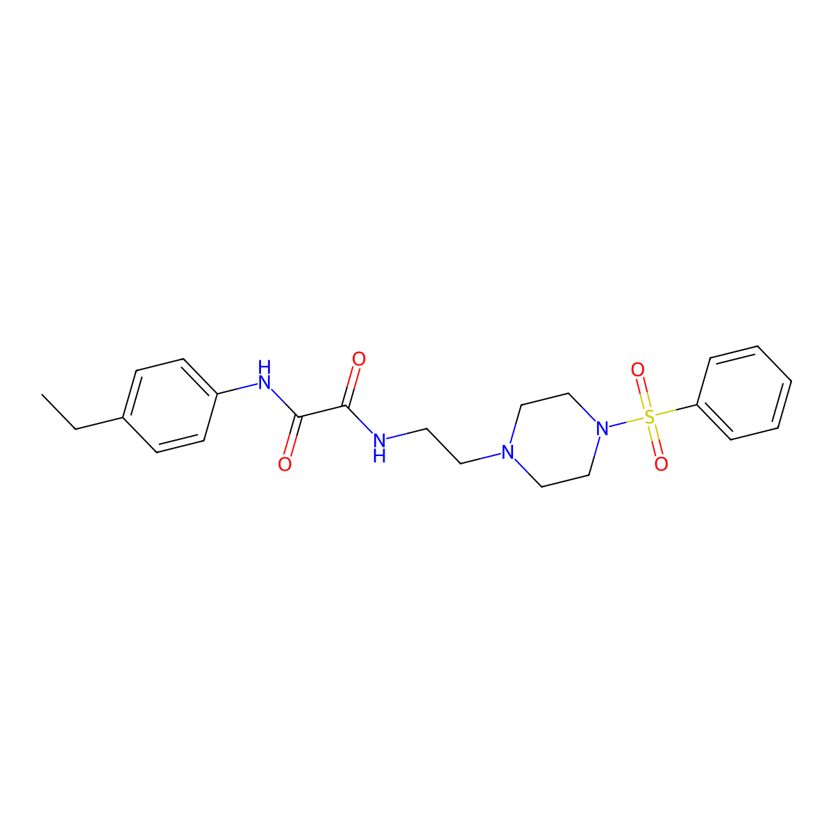 N-[2-[4-(benzenesulfonyl)piperazin-1-yl]ethyl]-N'-(4-ethylphenyl)oxamide molecular structure, CAS 332026-58-1