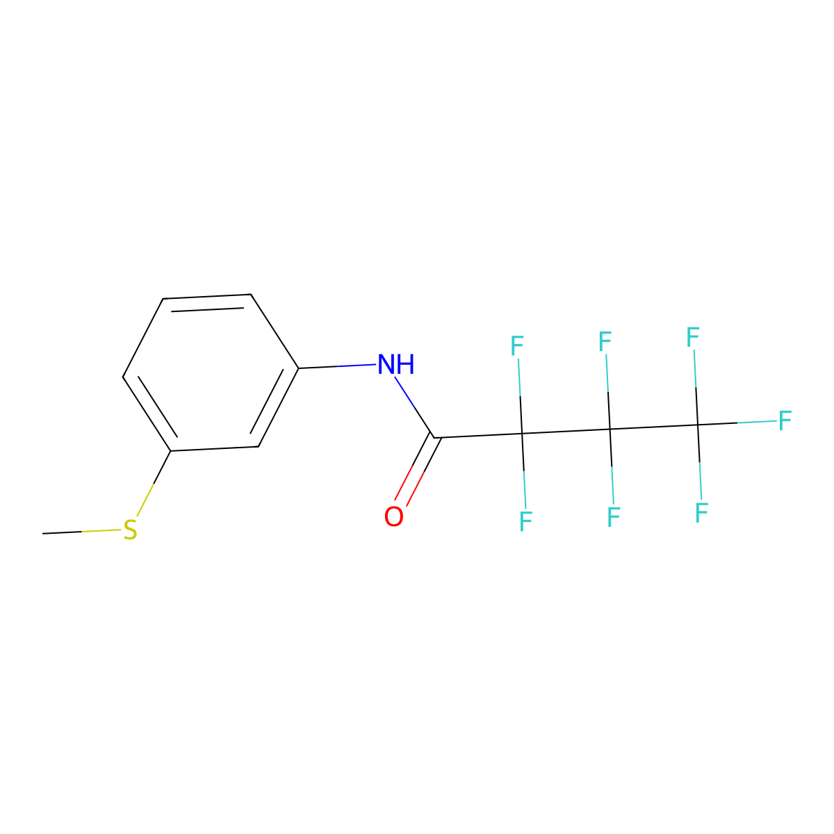 2,2,3,3,4,4,4-Heptafluoro-N-(3-(methylthio)phenyl)butanamide molecular structure, CAS 332027-45-9