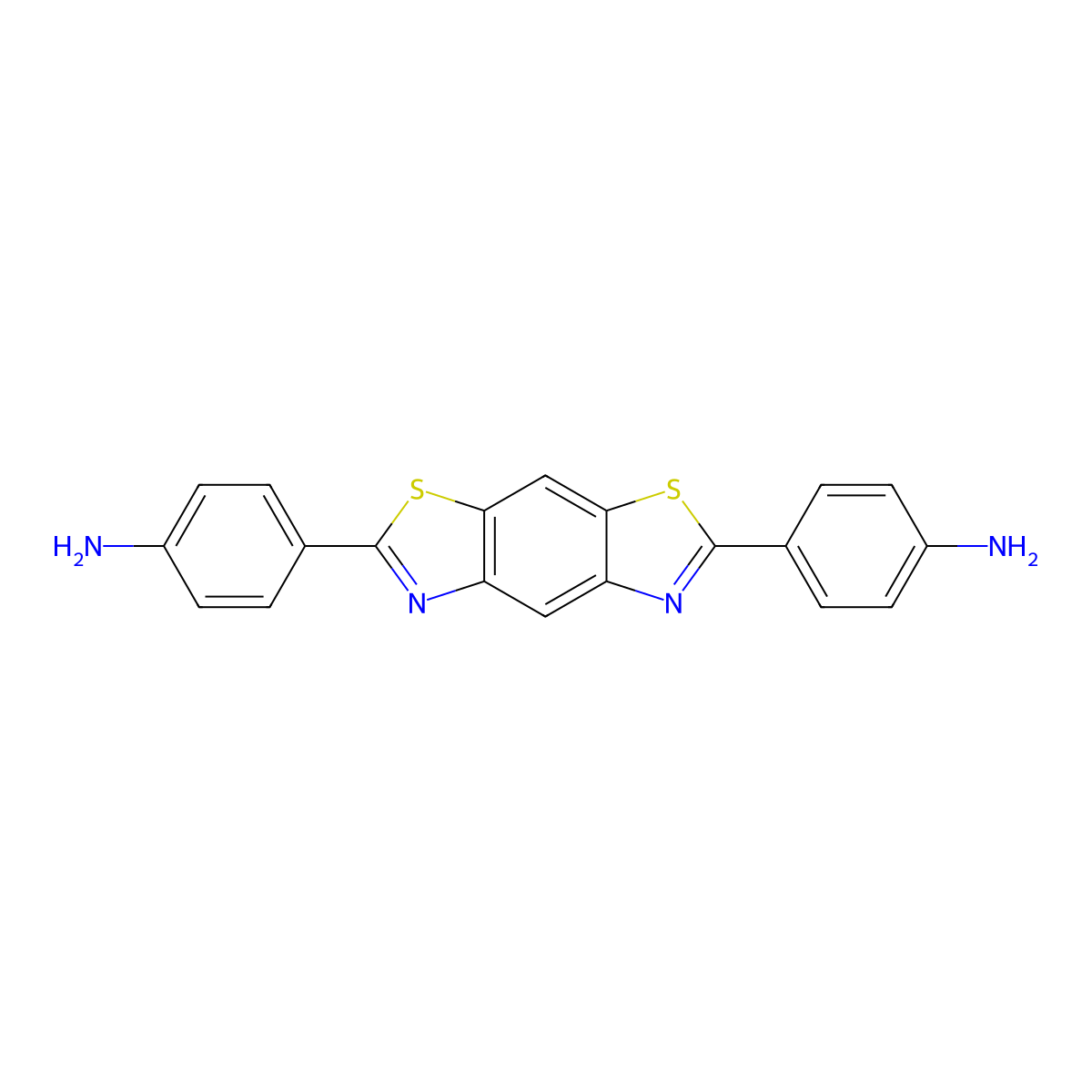 4-[2-(4-Aminophenyl)-[1,3]thiazolo[4,5-f][1,3]benzothiazol-6-yl]aniline molecular structure, CAS 332030-09-8
