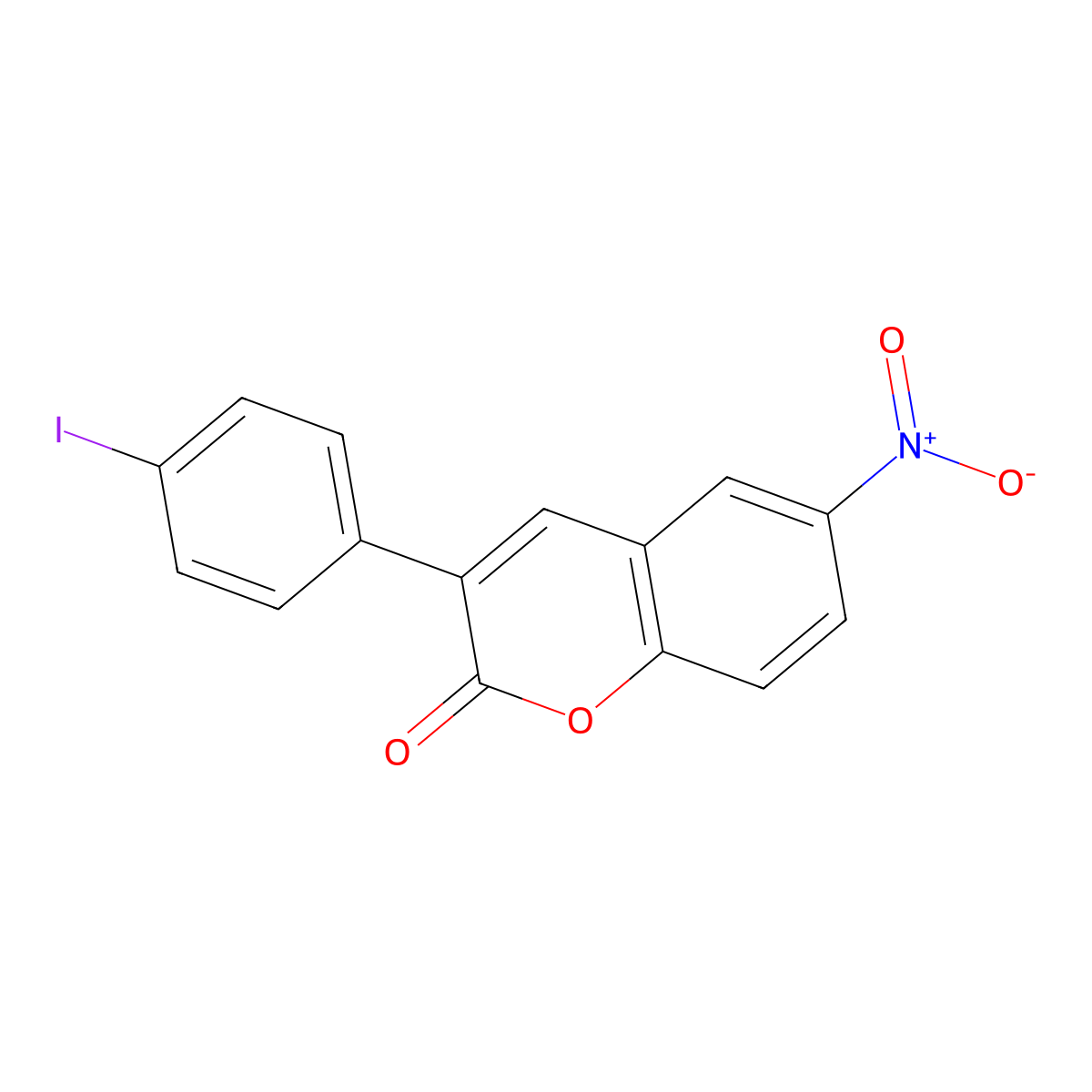 3-(4-Iodophenyl)-6-nitro-2H-1-benzopyran-2-one molecular structure, CAS 332030-56-5