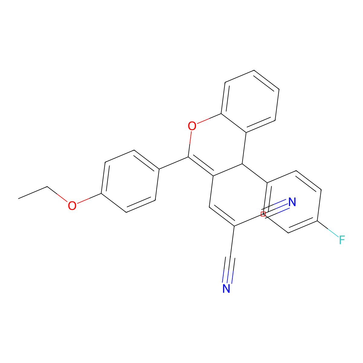 2-[[2-(4-ethoxyphenyl)-4-(4-fluorophenyl)-4H-chromen-3-yl]methylidene]propanedinitrile molecular structure, CAS 332030-65-6