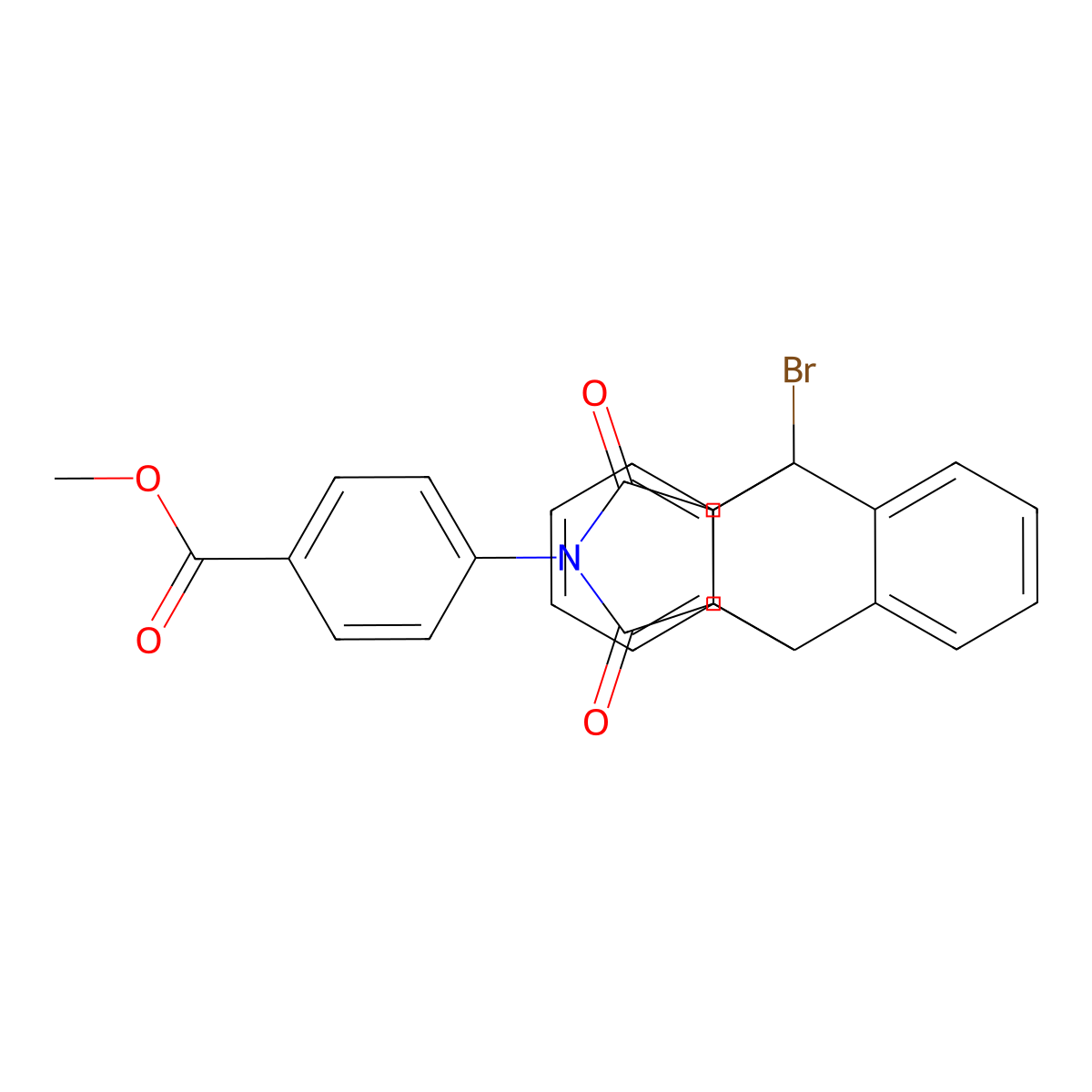 Methyl 4-(1-bromo-16,18-dioxo-17-azapentacyclo[6.6.5.0~2,7~.0~9,14~.0~15,19~]nonadeca-2,4,6,9,11,13-hexaen-17-yl)benzoate molecular structure, CAS 332031-48-8