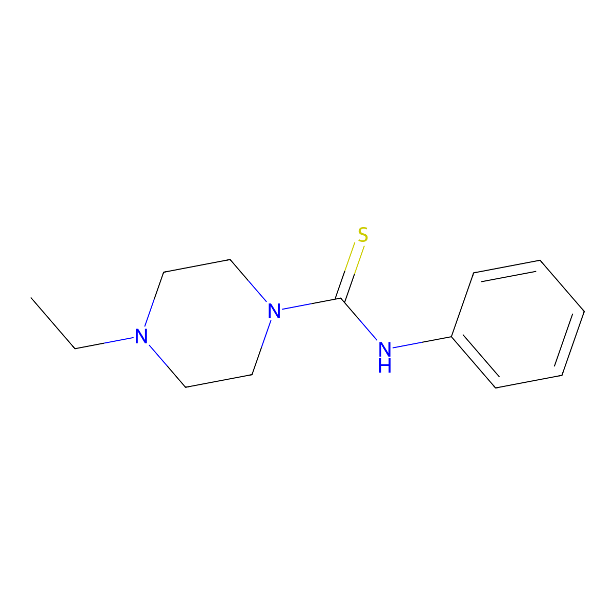 4-ethyl-N-phenylpiperazine-1-carbothioamide molecular structure, CAS 332032-77-6