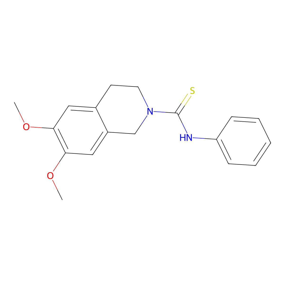 6,7-dimethoxy-N-phenyl-3,4-dihydroisoquinoline-2(1H)-carbothioamide molecular structure, CAS 332032-79-8