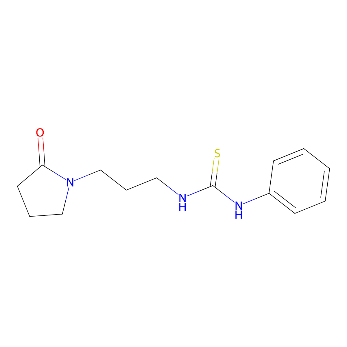 1-[3-(2-Oxopyrrolidin-1-yl)propyl]-3-phenylthiourea molecular structure, CAS 332032-86-7