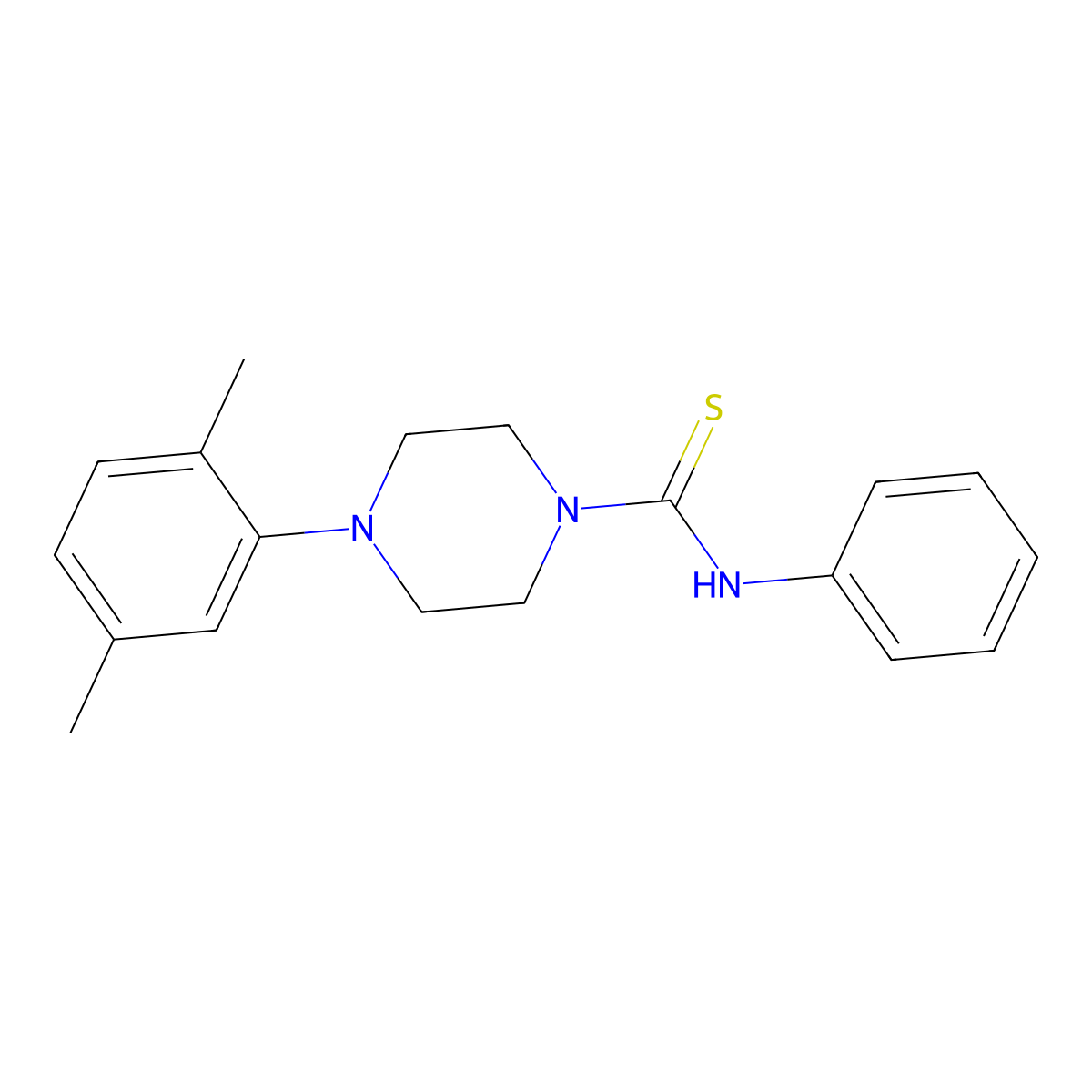 4-(2,5-dimethylphenyl)-N-phenylpiperazine-1-carbothioamide molecular structure, CAS 332033-13-3