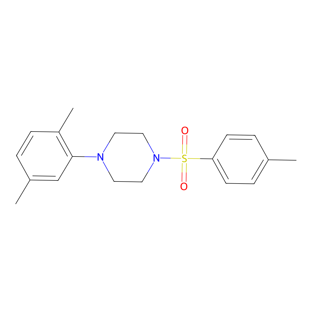 1-(2,5-Dimethylphenyl)-4-tosylpiperazine molecular structure, CAS 332033-15-5