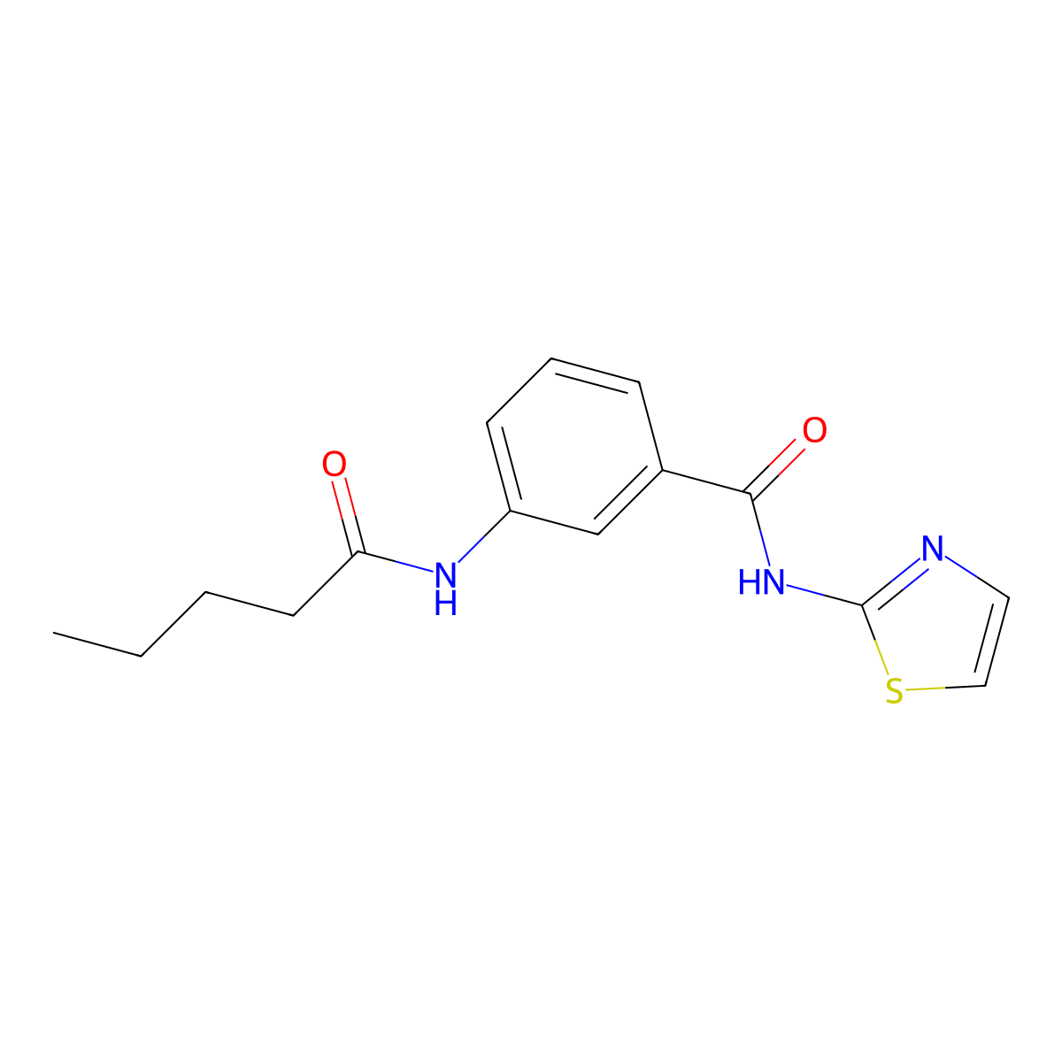 3-(pentanoylamino)-N-(1,3-thiazol-2-yl)benzamide molecular structure, CAS 332033-30-4