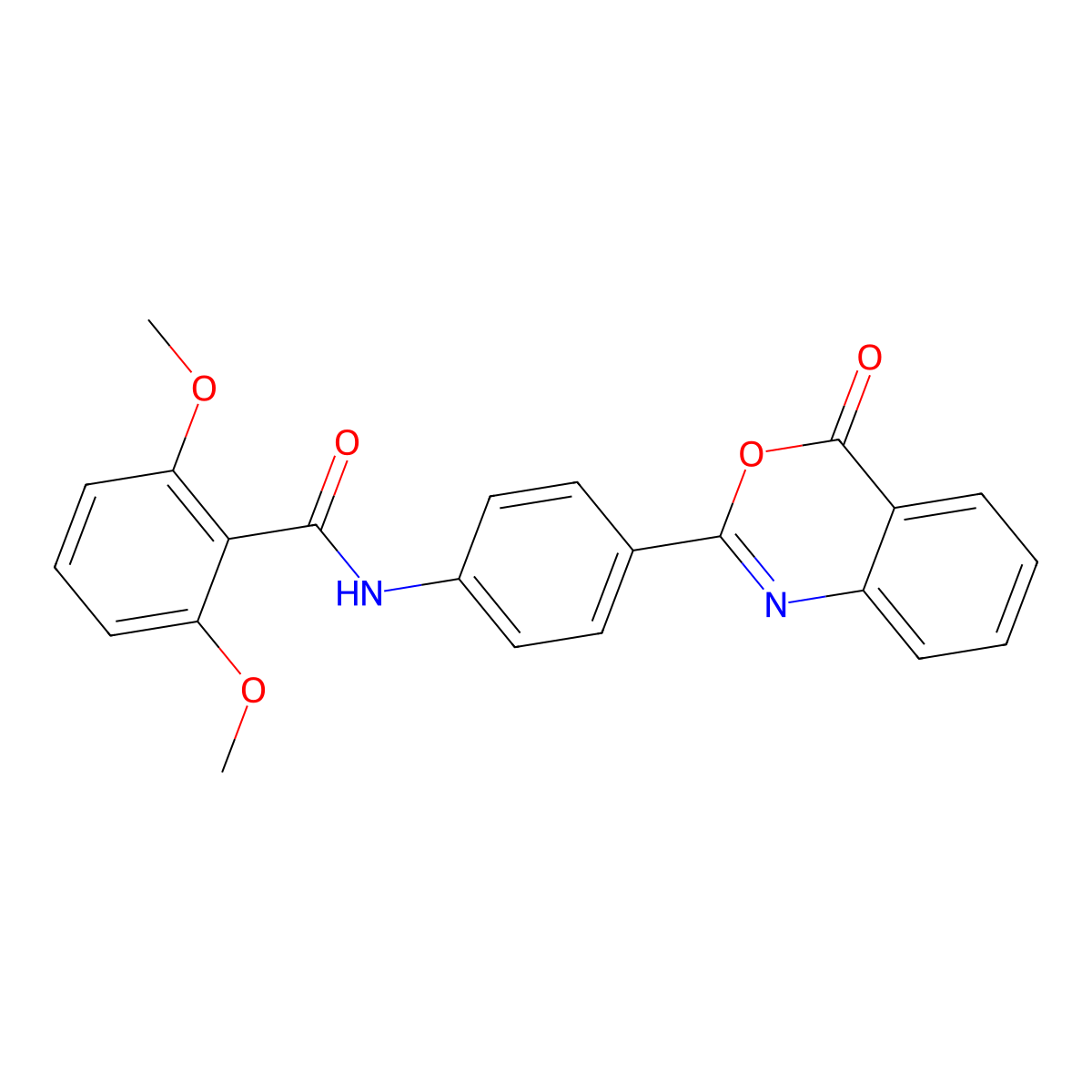 2,6-dimethoxy-N-[4-(4-oxo-3,1-benzoxazin-2-yl)phenyl]benzamide molecular structure, CAS 332033-36-0