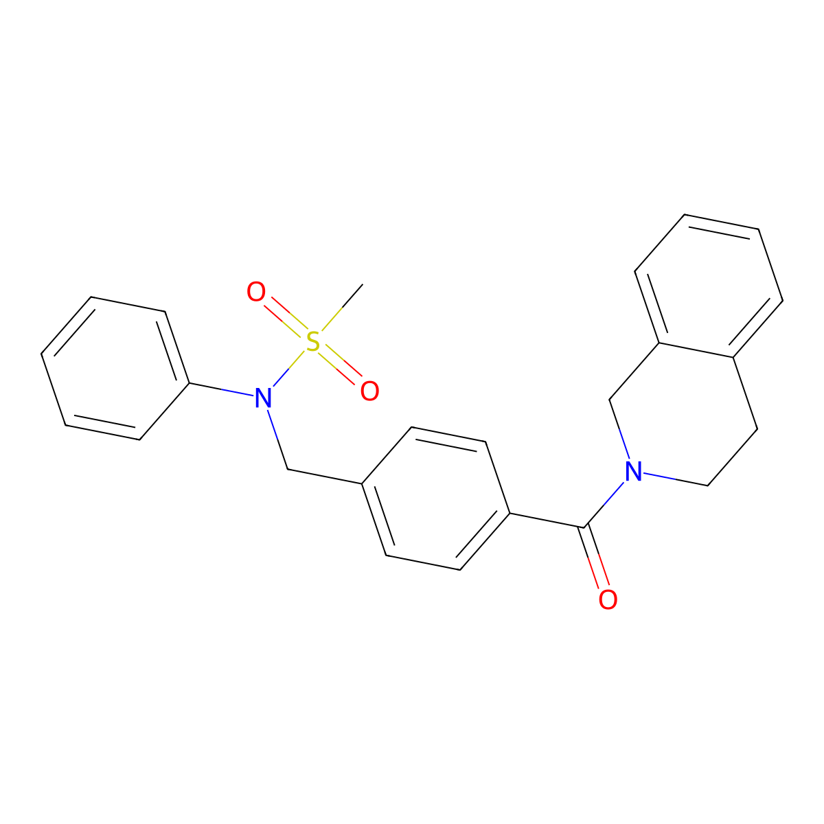 N-[[4-(3,4-dihydro-1H-isoquinoline-2-carbonyl)phenyl]methyl]-N-phenylmethanesulfonamide molecular structure, CAS 332033-67-7