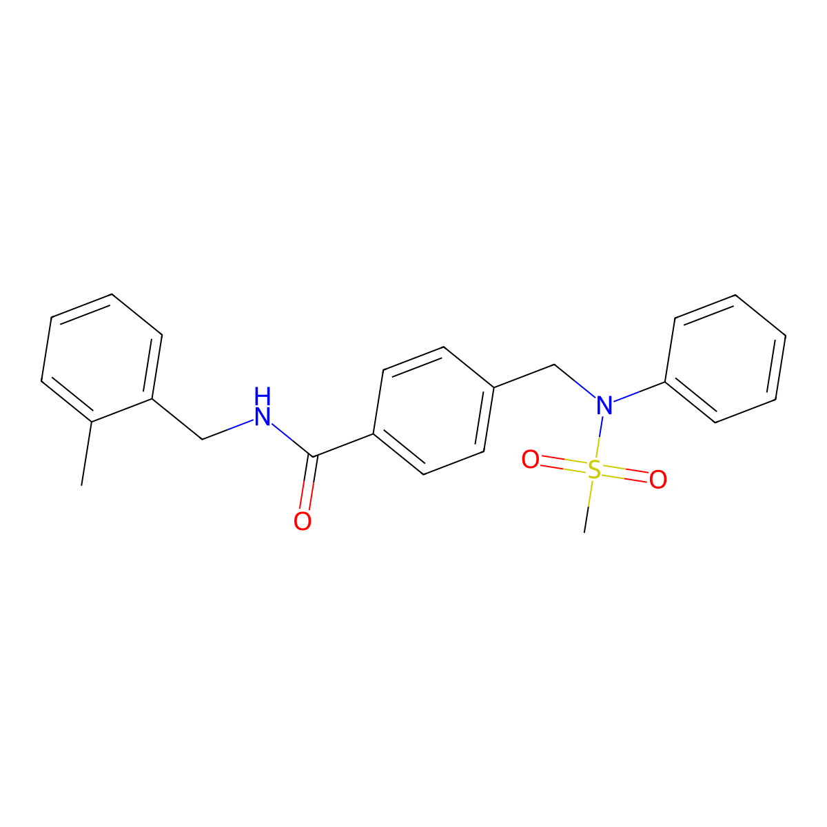 N-[(2-methylphenyl)methyl]-4-[(N-methylsulfonylanilino)methyl]benzamide molecular structure, CAS 332033-73-5