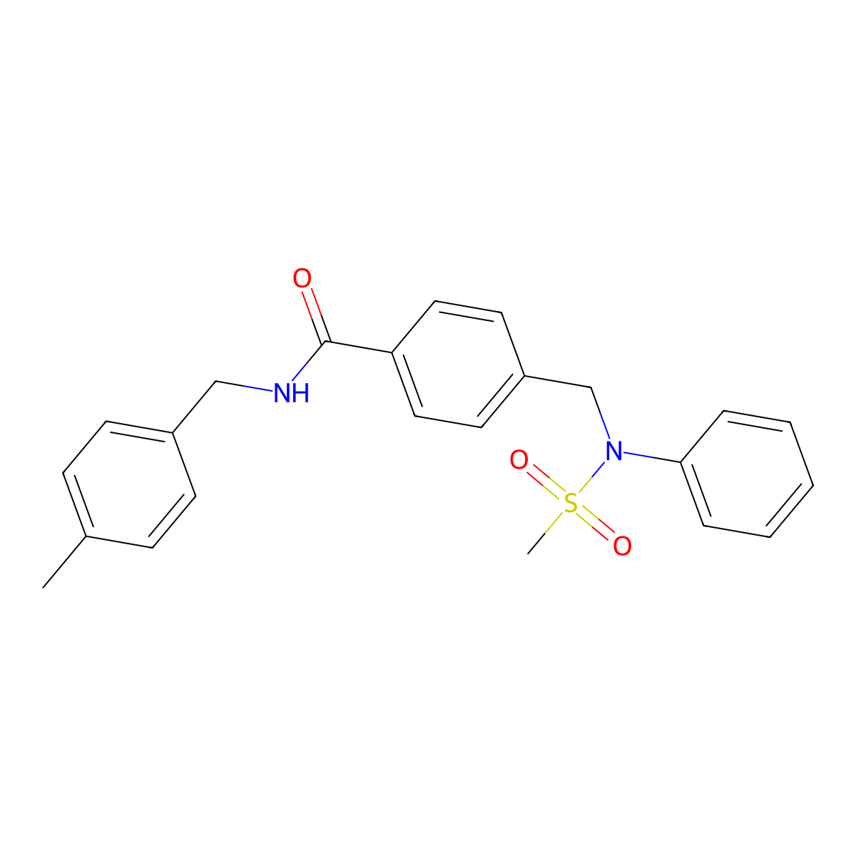 N-(4-methylbenzyl)-4-{[(methylsulfonyl)(phenyl)amino]methyl}benzamide molecular structure, CAS 332033-75-7