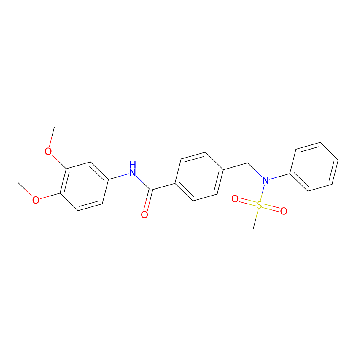 N-(3,4-dimethoxyphenyl)-4-[(N-methylsulfonylanilino)methyl]benzamide molecular structure, CAS 332033-85-9