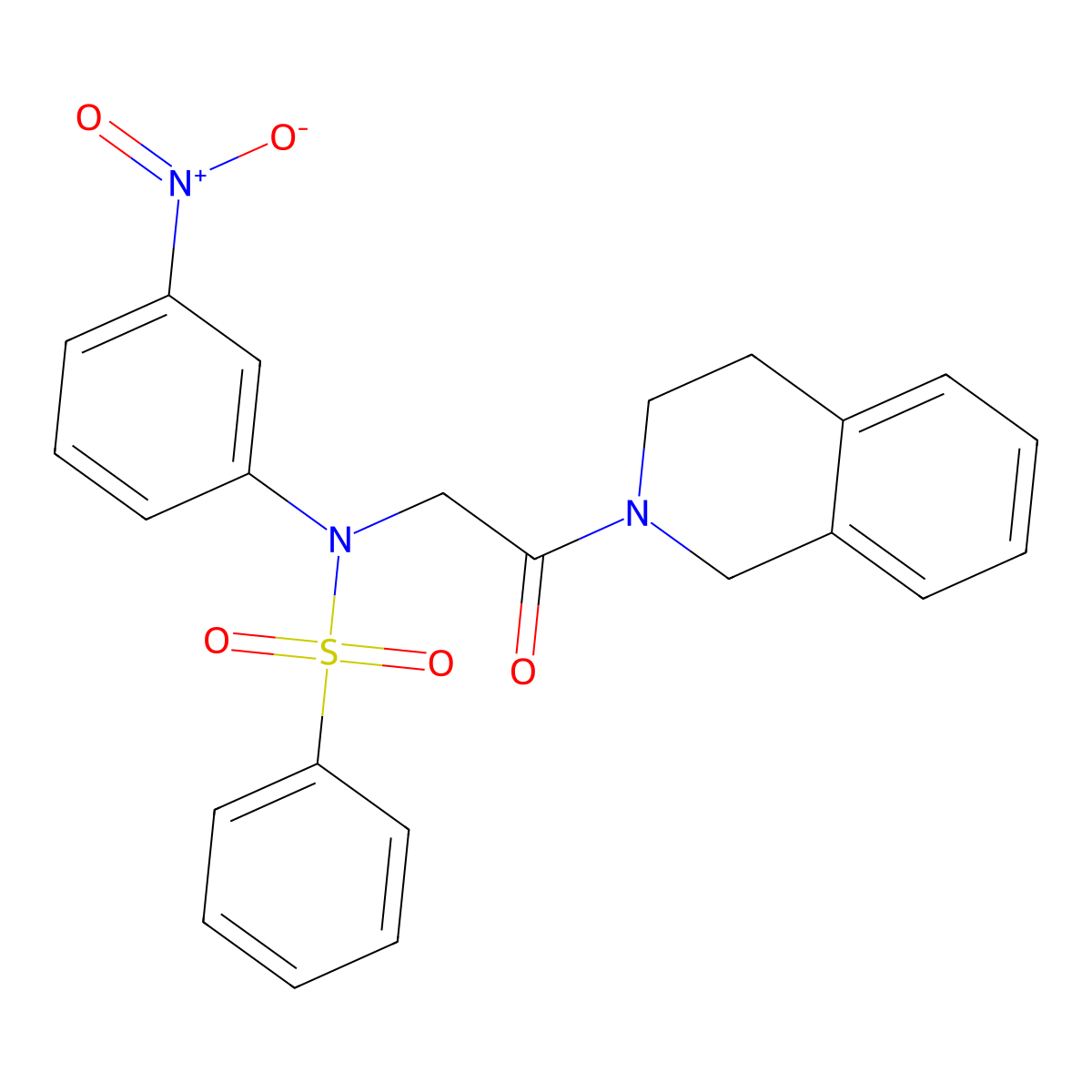N-[2-(3,4-dihydro-1H-isoquinolin-2-yl)-2-oxoethyl]-N-(3-nitrophenyl)benzenesulfonamide molecular structure, CAS 332033-98-4