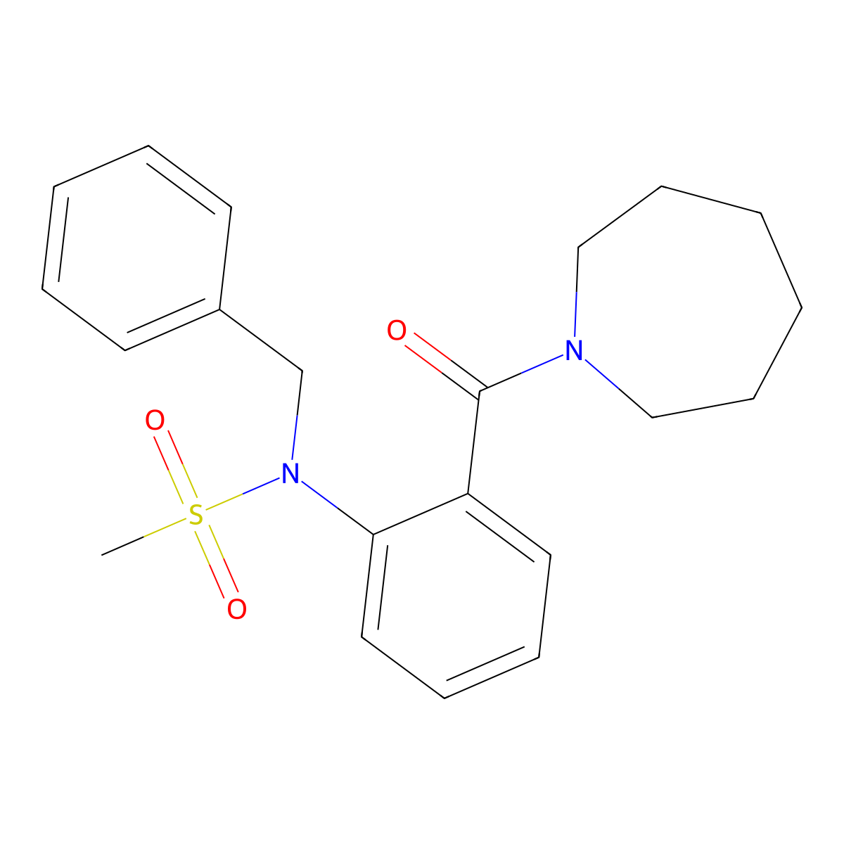 N-[2-(azepan-1-ylcarbonyl)phenyl]-N-benzylmethanesulfonamide molecular structure, CAS 332034-18-1