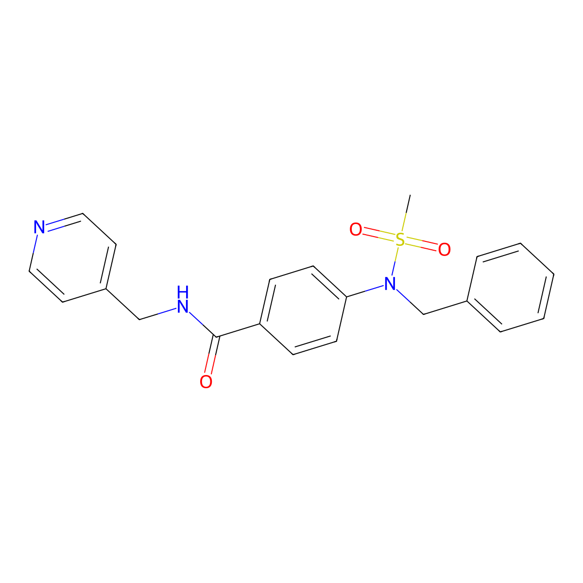 4-[benzyl(methylsulfonyl)amino]-N-(pyridin-4-ylmethyl)benzamide molecular structure, CAS 332034-33-0