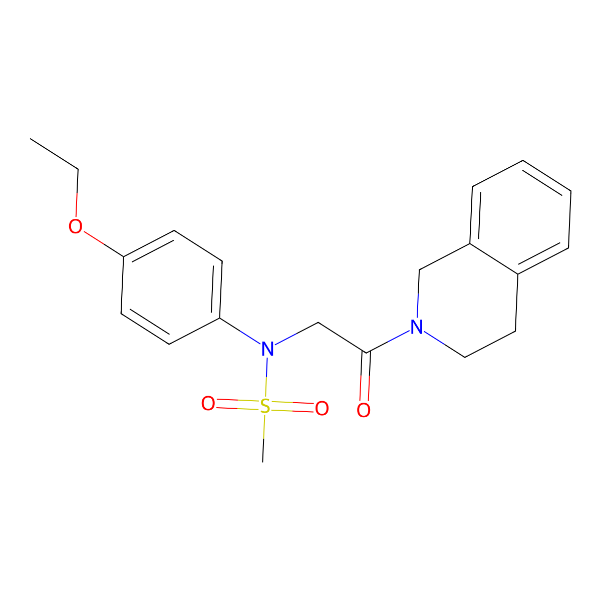 N-[2-(3,4-dihydro-1H-isoquinolin-2-yl)-2-oxoethyl]-N-(4-ethoxyphenyl)methanesulfonamide molecular structure, CAS 332034-59-0
