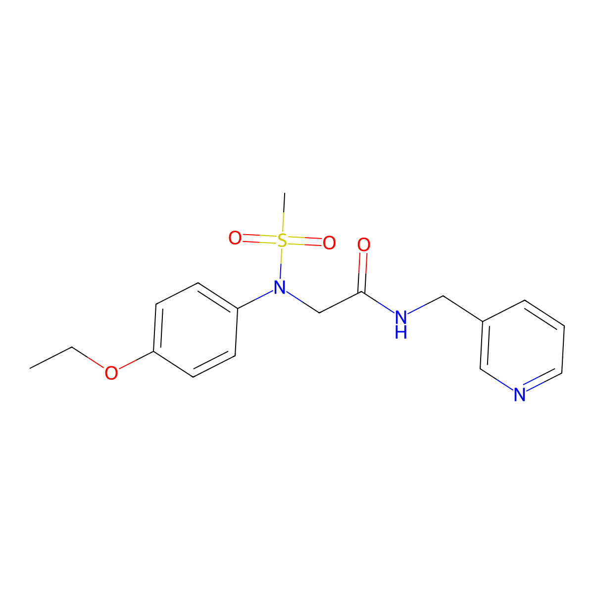 2-(4-ethoxy-N-methylsulfonylanilino)-N-(pyridin-3-ylmethyl)acetamide molecular structure, CAS 332034-71-6