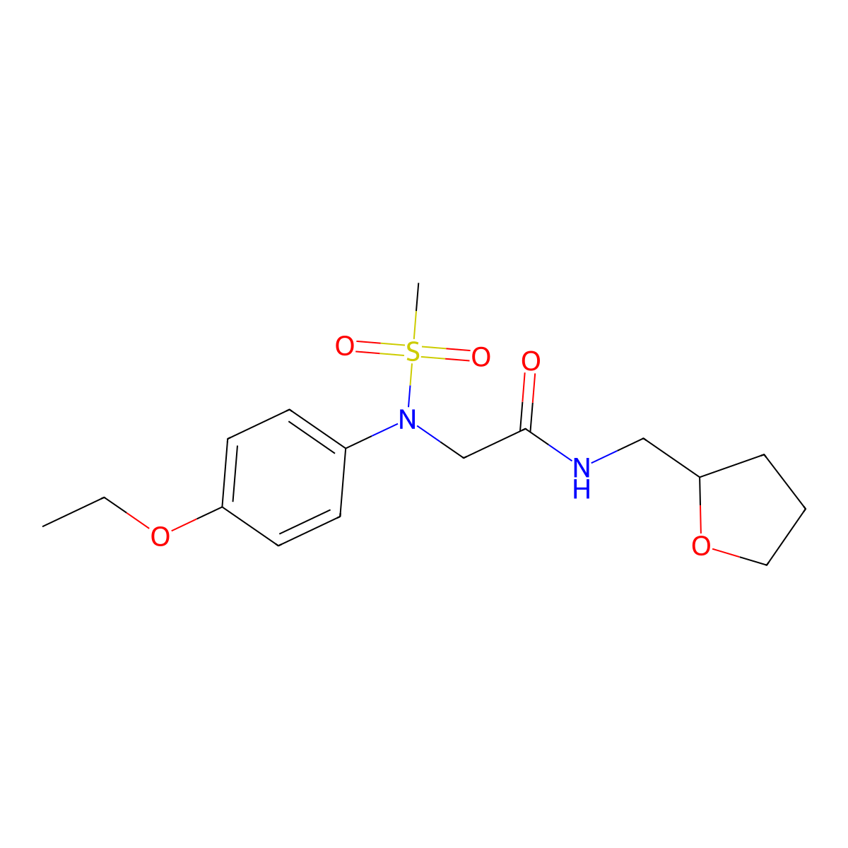 2-(4-ethoxy-N-methylsulfonylanilino)-N-(oxolan-2-ylmethyl)acetamide molecular structure, CAS 332034-74-9