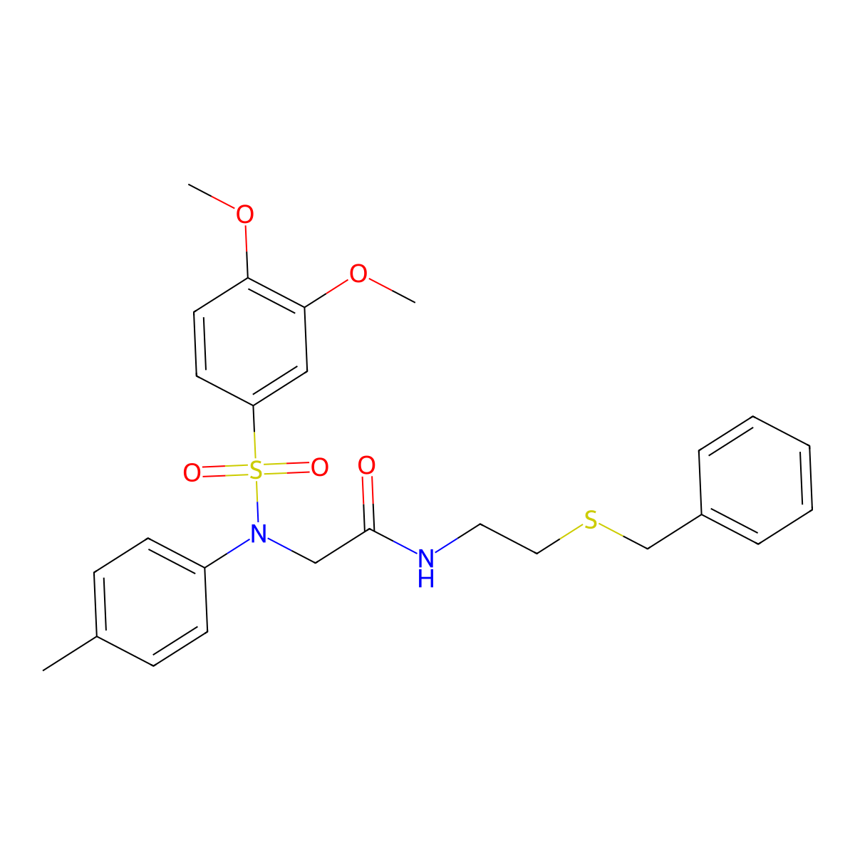 N-(2-benzylsulfanylethyl)-2-(N-(3,4-dimethoxyphenyl)sulfonyl-4-methylanilino)acetamide molecular structure, CAS 332034-94-3
