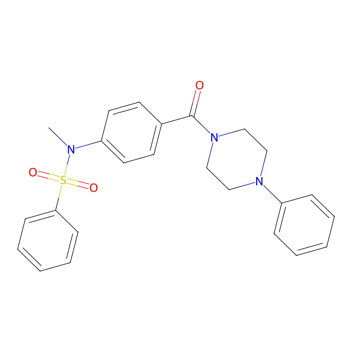 N-methyl-N-[4-(4-phenylpiperazine-1-carbonyl)phenyl]benzenesulfonamide molecular structure, CAS 332035-66-2