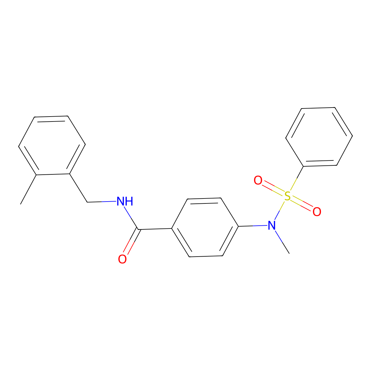 N-(2-methylbenzyl)-4-[methyl(phenylsulfonyl)amino]benzamide molecular structure, CAS 332035-69-5