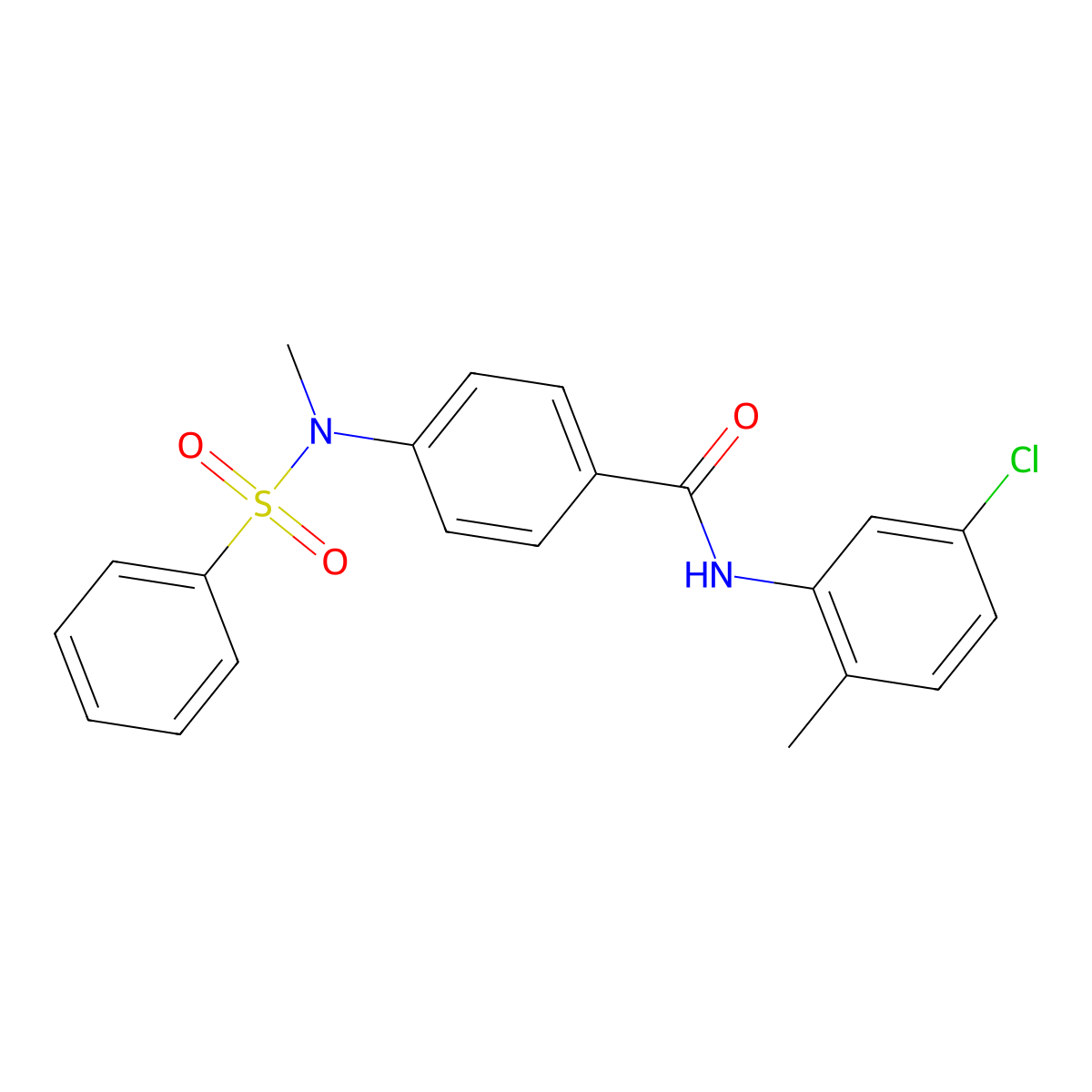 4-[benzenesulfonyl(methyl)amino]-N-(5-chloro-2-methylphenyl)benzamide molecular structure, CAS 332035-79-7