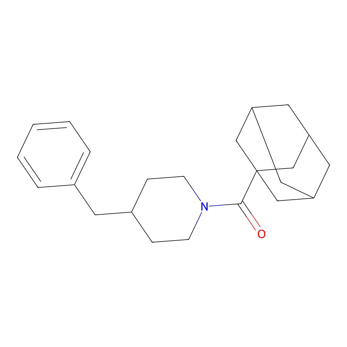 1-Adamantyl-(4-benzylpiperidin-1-yl)methanone molecular structure, CAS 332037-23-7