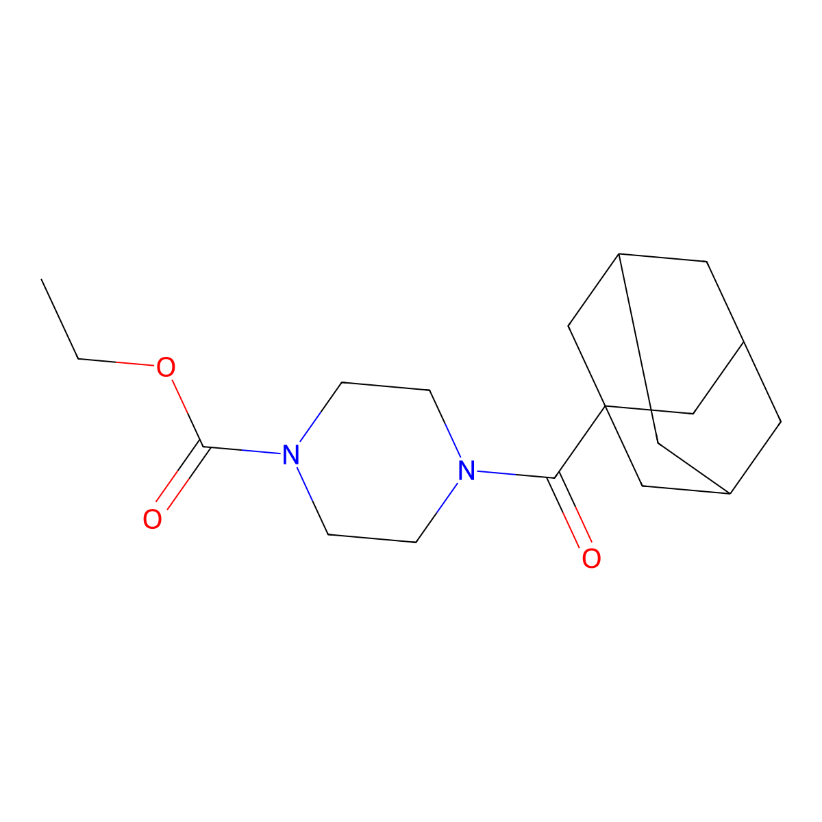 Ethyl 4-(adamantanylcarbonyl)piperazinecarboxylate molecular structure, CAS 332037-25-9