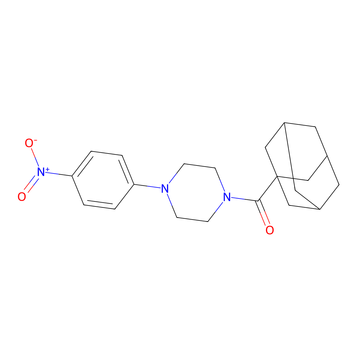 1-Adamantyl-[4-(4-nitrophenyl)piperazin-1-yl]methanone molecular structure, CAS 332037-27-1