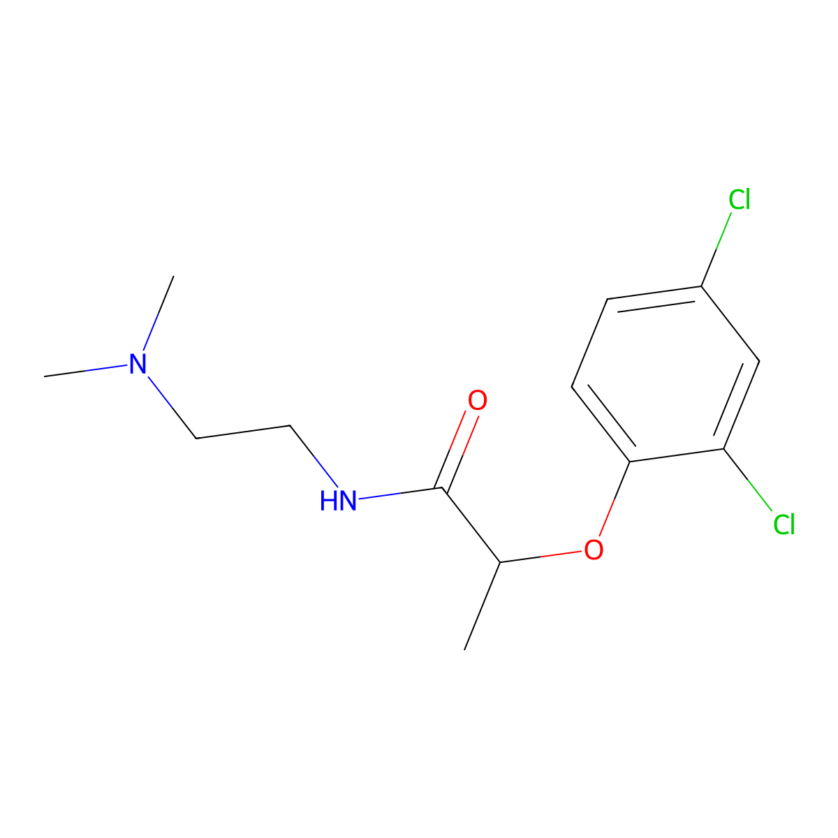 2-(2,4-dichlorophenoxy)-N-[2-(dimethylamino)ethyl]propanamide molecular structure, CAS 332038-32-1