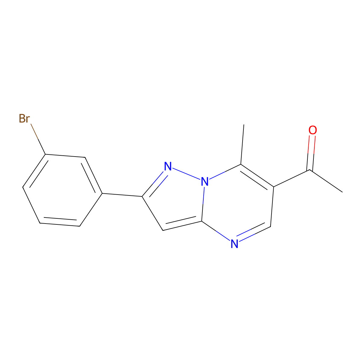 1-[2-(3-Bromophenyl)-7-methylpyrazolo[1,5-a]pyrimidin-6-yl]ethanone molecular structure, CAS 332038-63-8