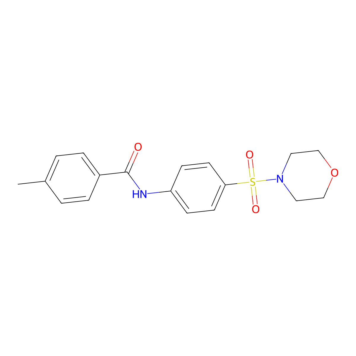 4-methyl-N-[4-(morpholinosulfonyl)phenyl]benzamide molecular structure, CAS 332039-69-7