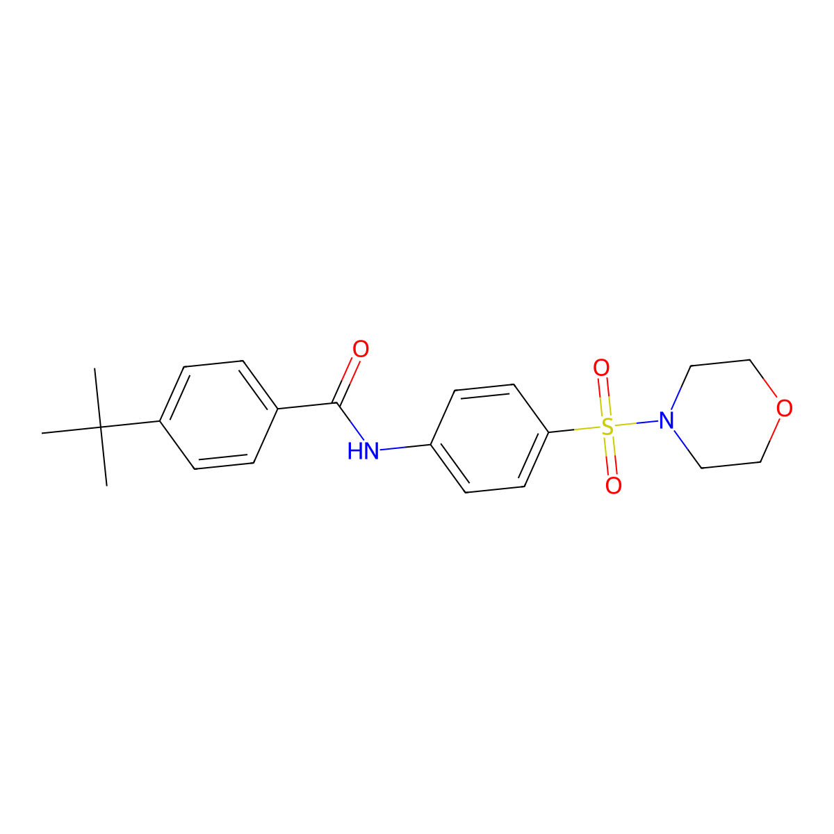 4-tert-butyl-N-(4-morpholin-4-ylsulfonylphenyl)benzamide molecular structure, CAS 332039-70-0
